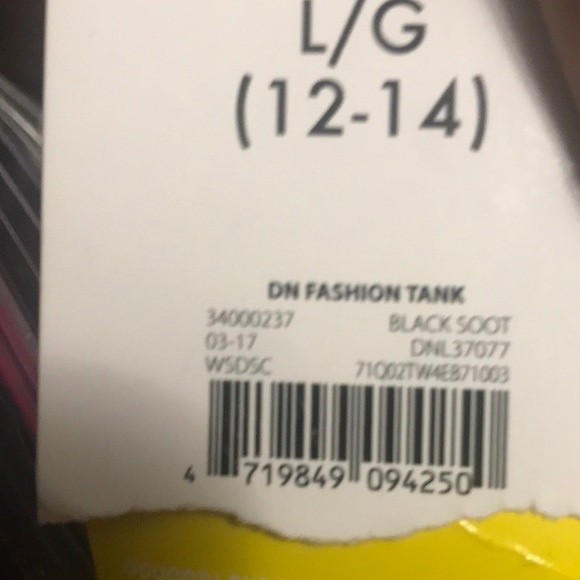 Danskin Now Tank Top Racer Back black loose fit elastic strap vented size L - Picture 11 of 12